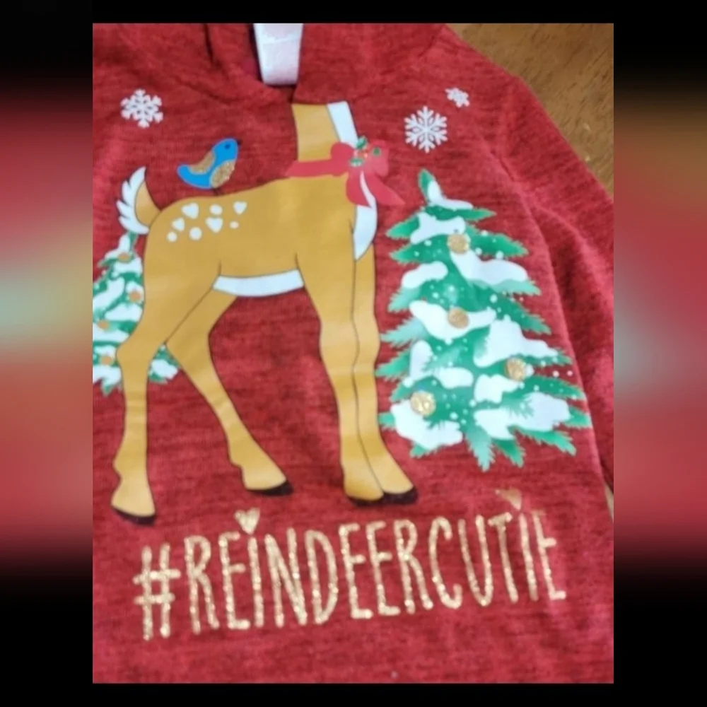 Girls 4/5 Christmas reindeer Long Sleeve